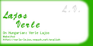 lajos verle business card